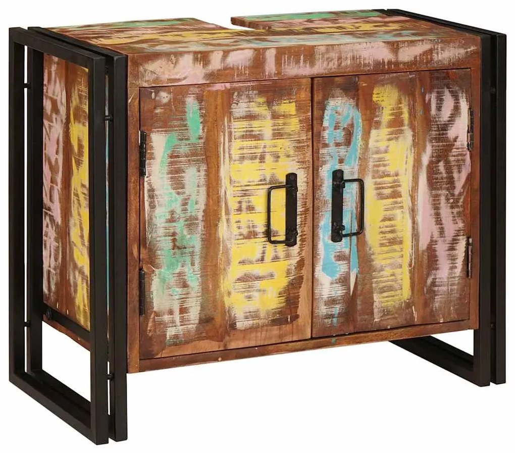 vidaXL Dulap de chiuvetă cu raft Multicolour Lemn recuperat masiv