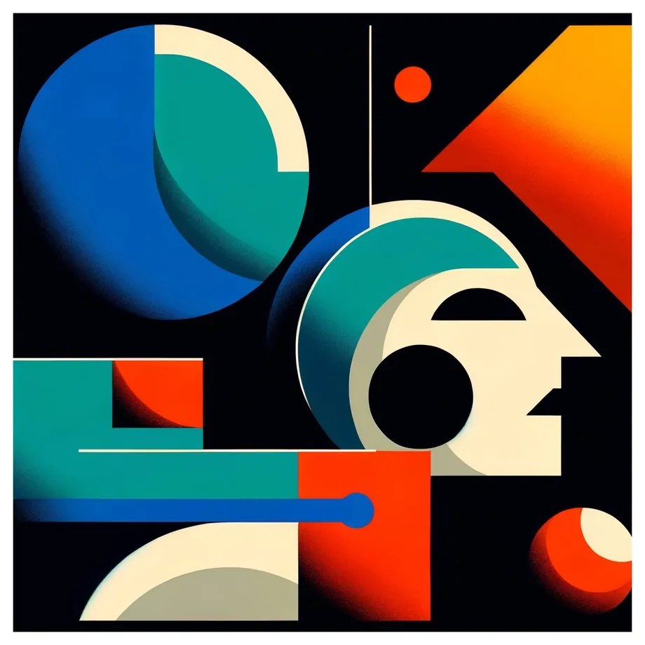 Tablou forme geometrice abstracte în mișcare