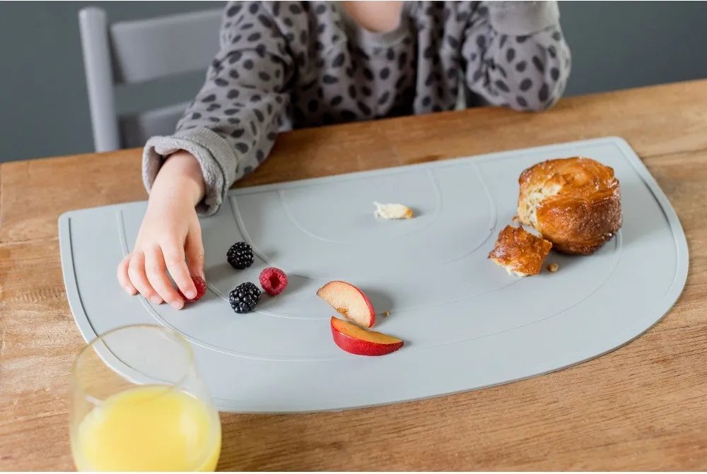 Suport din silicon pentru masă Kindsgut Rainbow, 48 x 25 cm, albastru