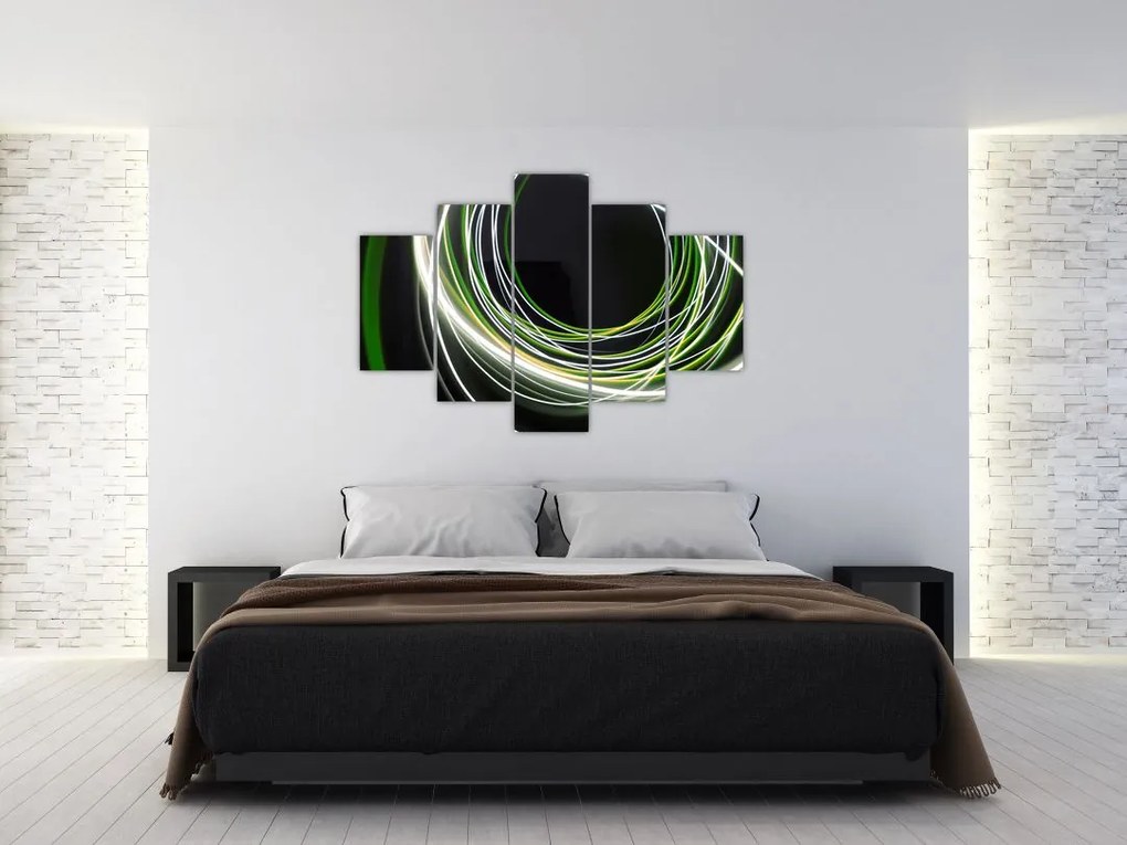 Obraz cu linii verzi (150x105 cm)
