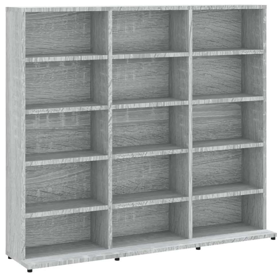 815484 vidaXL Dulap CD-uri, sonoma gri, 102x23x89,5 cm, lemn prelucrat