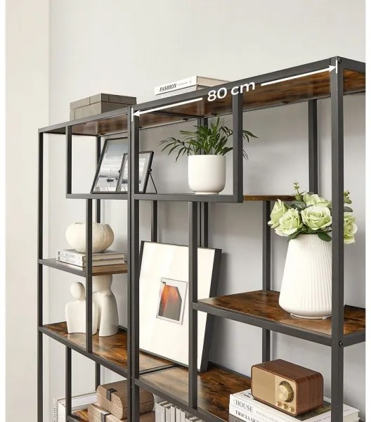 Bibliotecă NAVARO maro/negru