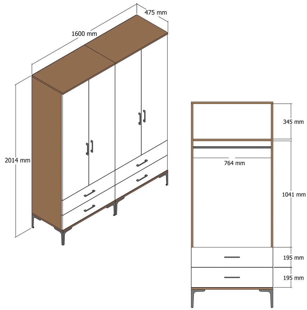 Dulap de haine Kiara TT (Nuc). 1088314