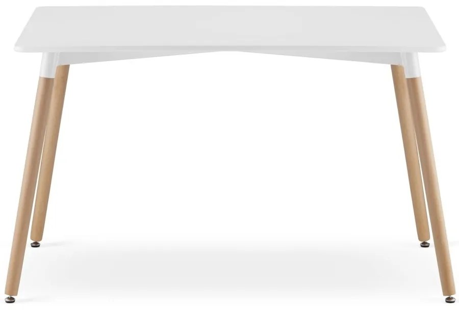 Set de masa 1 + 4, masa de dining alba ADRIA 120x80 cm + scaun de catifea crem LAVA