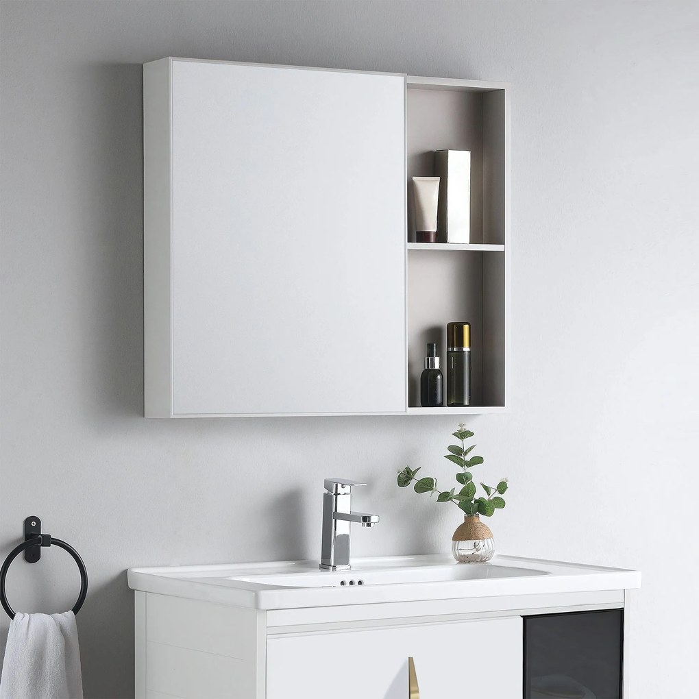 Set mobilier de baie cu lavoar Paris 60cm White