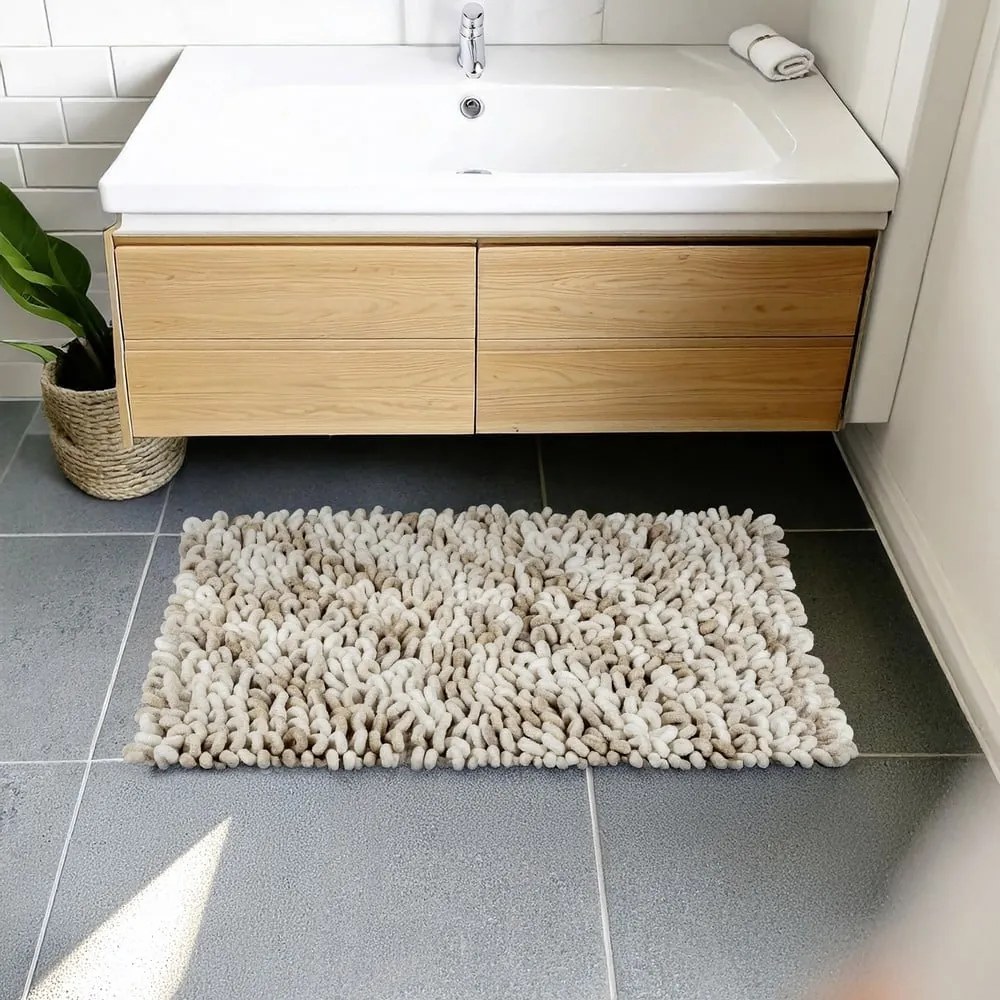 Covoraș de baie bej din material textil 60x90 cm Lerici – Wenko