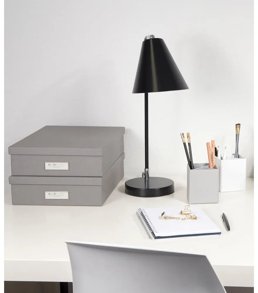 Cutie de depozitare cu etichetă pentru documente Bigso Box of Sweden Oskar, format A4, gri