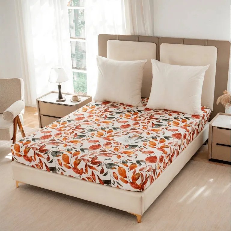 Cearsaf din microfibra AUTUMN LEAVES colorat 180x200 cm