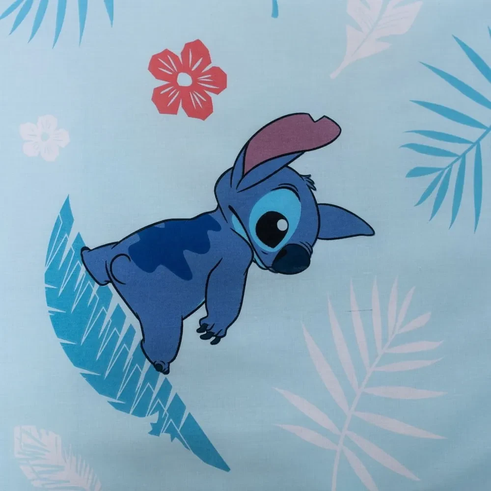 Lenjerie de pat pentru copii albastră din bumbac pentru pat de o persoană 140x200 cm Lilo and Stitch "Blue" – Jerry Fabrics