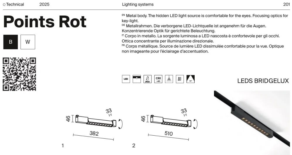 Spot LED, accesoriu pentru sinele monofazate Unity, Points Rot 3000K negru