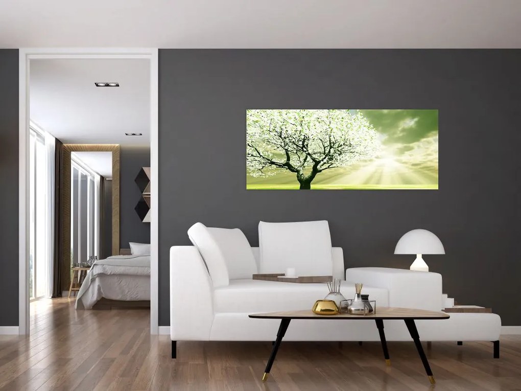 Tablou cu copaci pe luncă (120x50 cm)