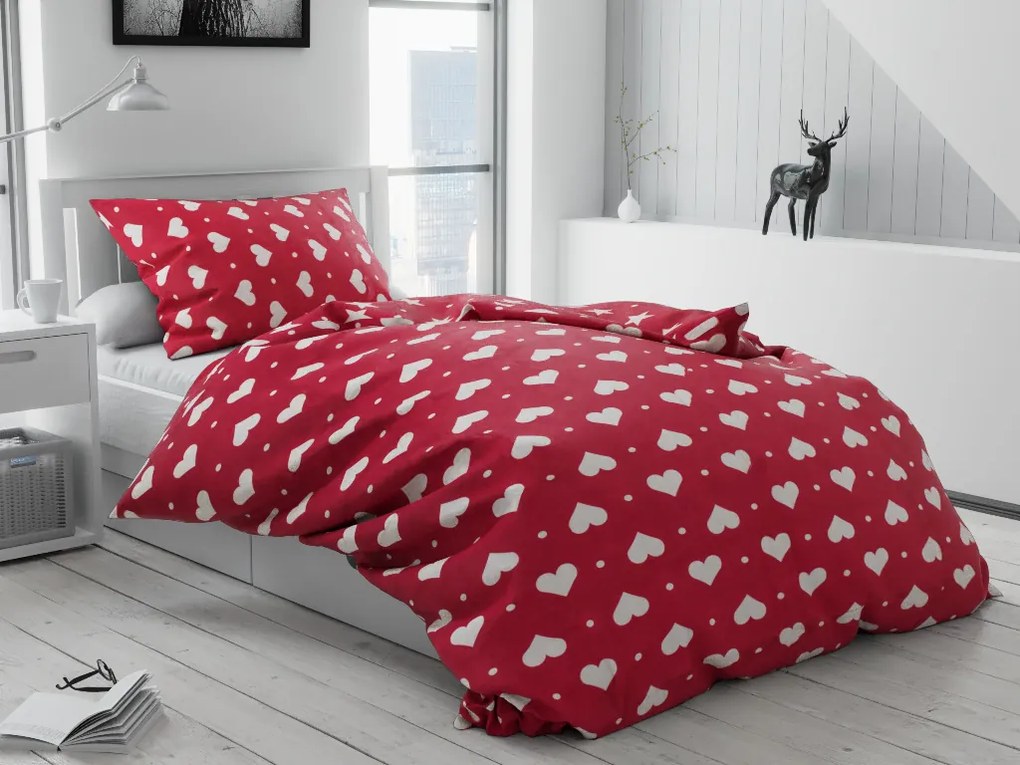 Lenjerie de pat bumbac Lovestar rosie