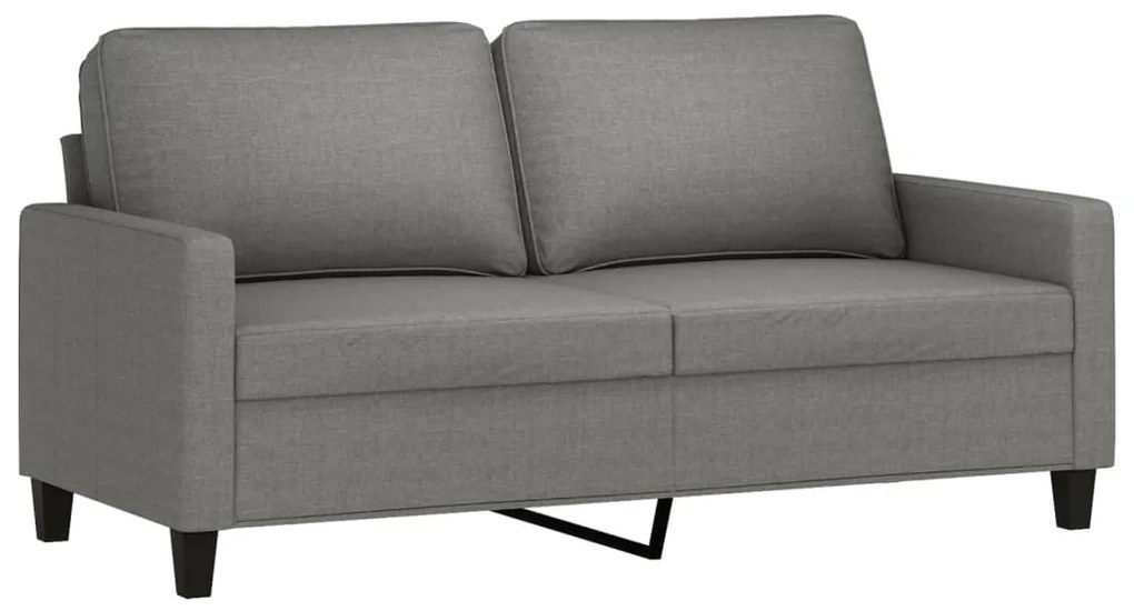 348702 vidaXL Canapea cu 2 locuri, gri închis, 140 cm, material textil