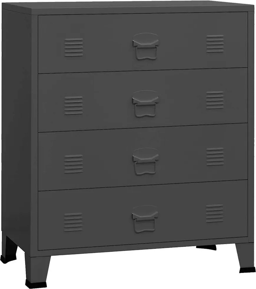 vidaXL Dulap cu sertare industrial, antracit, 78x40x93 cm, metal