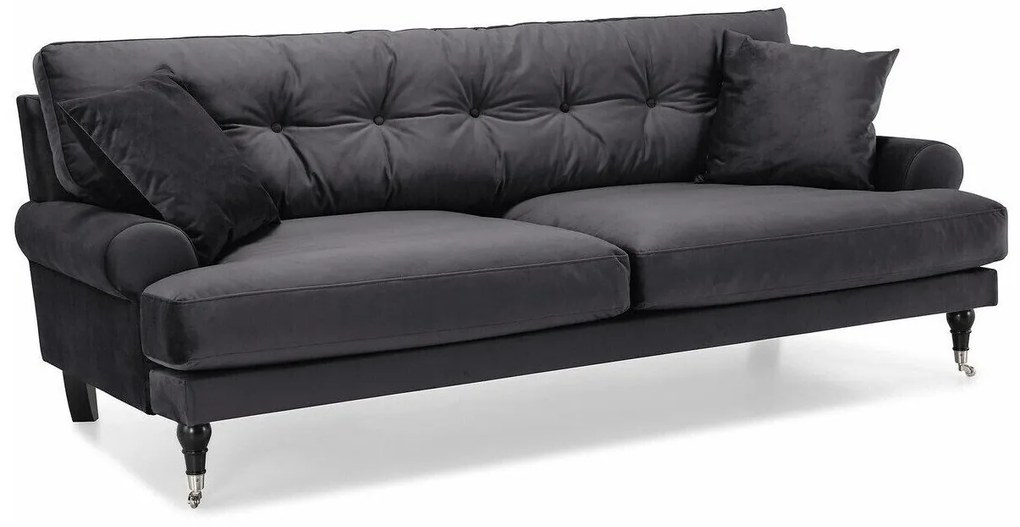 Set mobilier tapițat Seattle E128Gri inchis, Tapiterie, Picioare: Metal, Lemn, Role