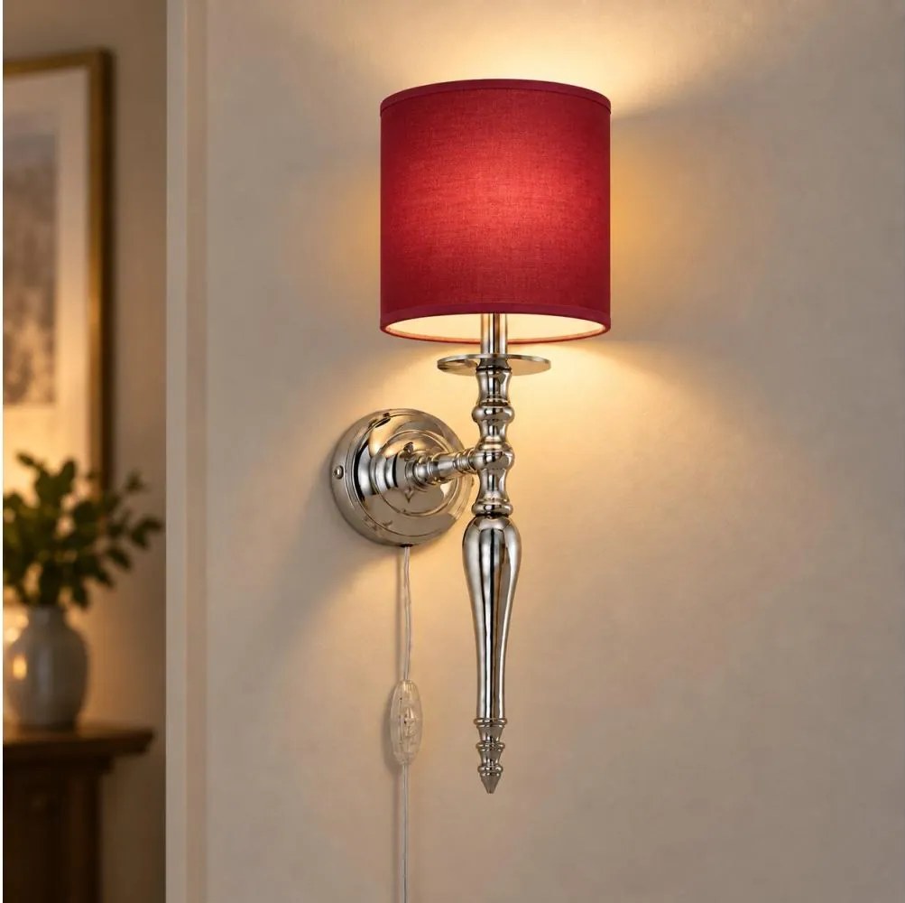 BRILAGI - Lampă de perete NUBILA 1xE27/60W/230V crom lucios/roșu pompeian