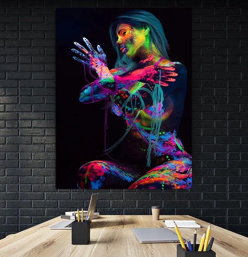 Tablou canvas Fluorescent Girl 120x80 cm