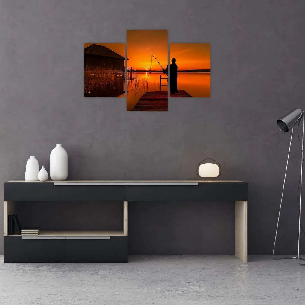 Tablou cu pescar (90x60 cm)