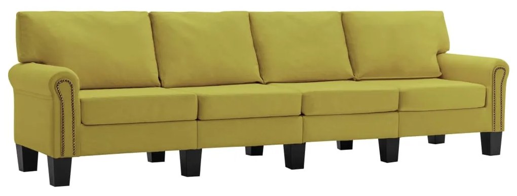287175 vidaXL Canapea cu 4 locuri, verde, material textil