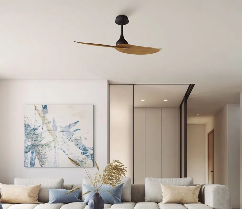 Ventilator cu 2 palete si telecomanda IPANEMA II alb/ aspect lemn MA-9039