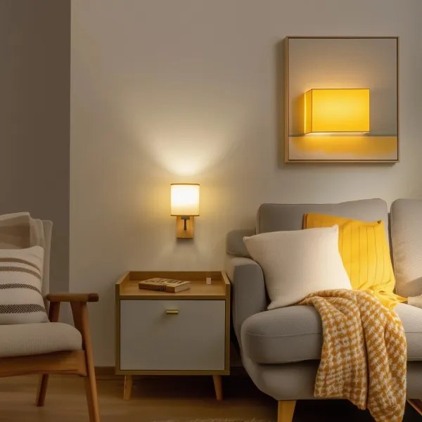 Lampă de perete Brilagi NUBILA WOOD 1xE27/25W/230V stejar/maro deschis