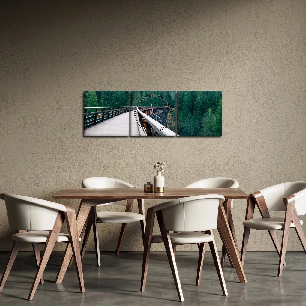 Tablou - Pod spre vârfurile copacilor (cu ceas) (90x30 cm)
