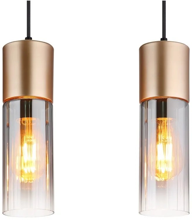 Lustra cu 4 Pendule metal sticla fumurie ANNIKA