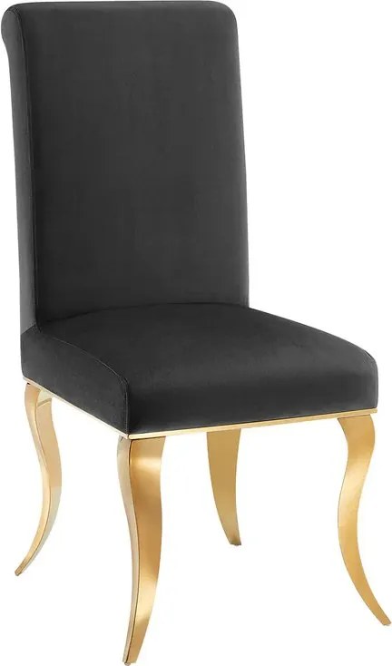 Set 2 scaune Modern Barock, auriu/ catifea neagra