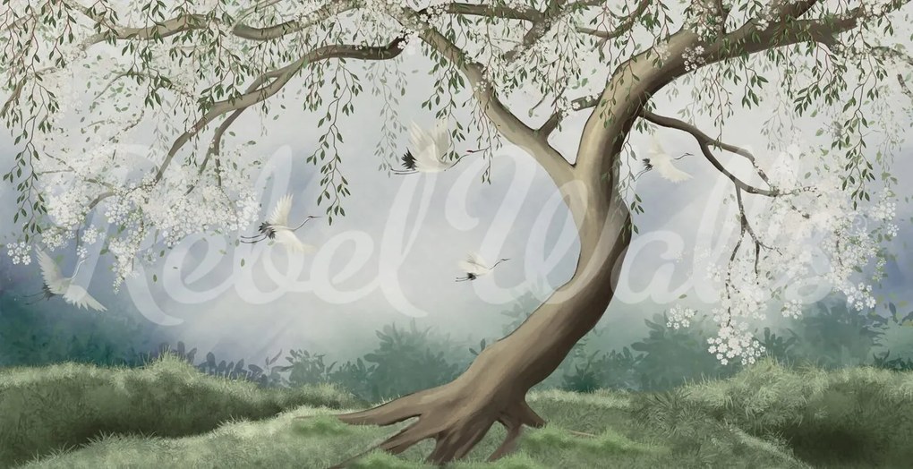 Fototapet, Tree of Dreams, White, Rebel Walls