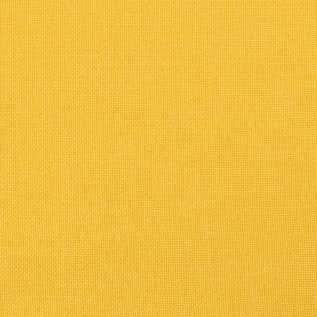 Taburet, galben mustar, 45x29,5x39 cm, material textil galben mustar
