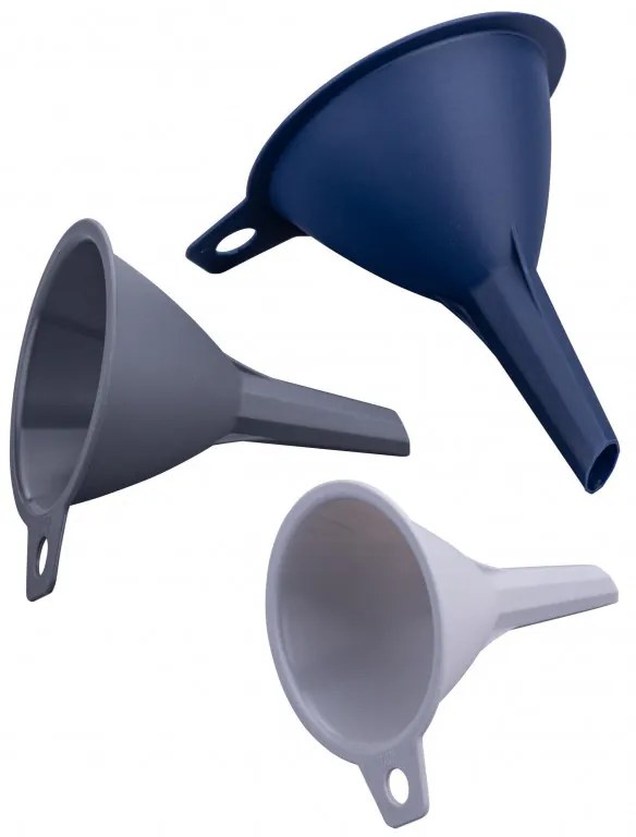 Set de 3 pâlnii Tasty Ocean Blue 678399, 3 dimensiuni, plastic, multicolor