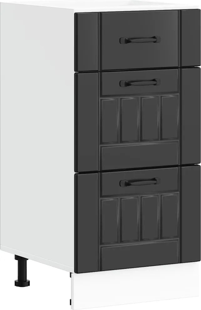 vidaXL Dulap de bucătărie „Lucca” negru, lemn stratificat