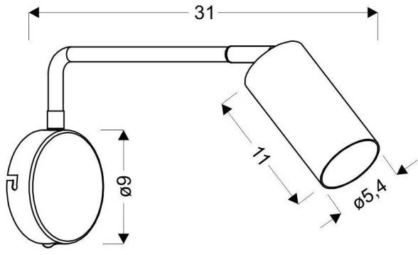 Lampă de perete TINA 1xGU10/15W/230V neagră