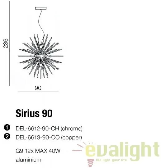 Lustra moderna design deosebit 90cm SIRIUS CO