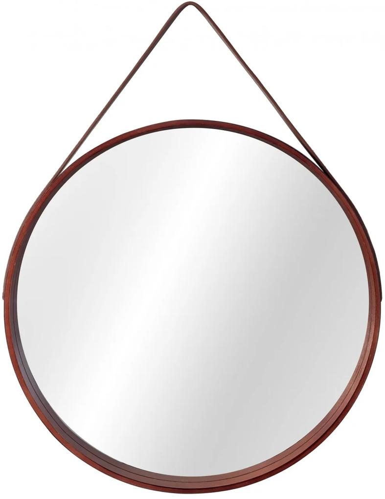 Oglinda rotunda cu rama din lemn 50 cm