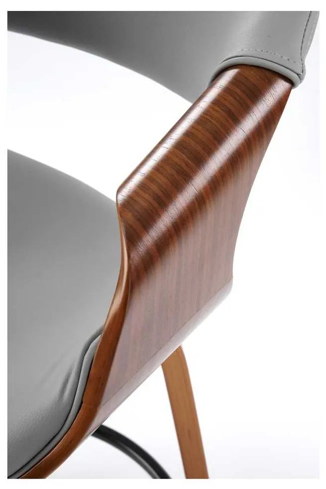 Scaun de bar Scarlet, gri / nuc