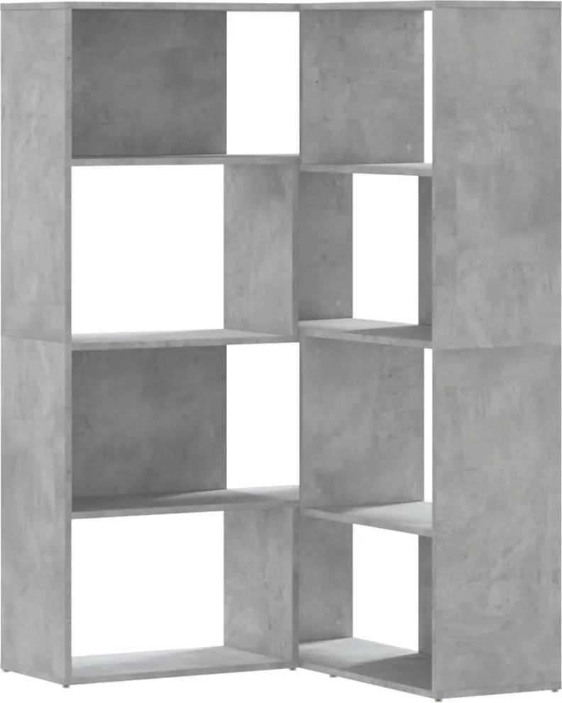 vidaXL Bibliotecă 4 niveluri gri beton 85x85x140 cm lemn prelucrat
