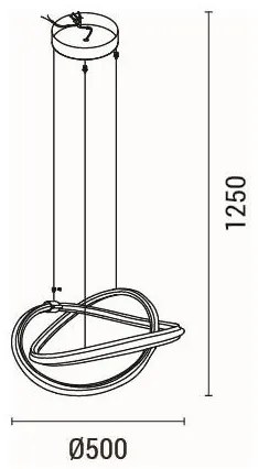 Lustră LED pe cablu LED/38W/230V 3000K 50x120 cm