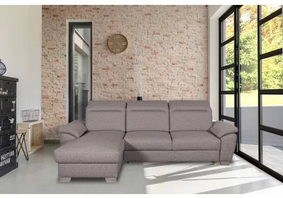 Coltar Extensibil Cu Insula Stanga Dax, 5 Locuri, Lada De Depozitare, Gri, 299 Cm