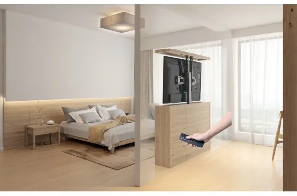 Suport de podea pentru televizor MK FLORIA MKF-19DM648 37-65" negru + telecomandă