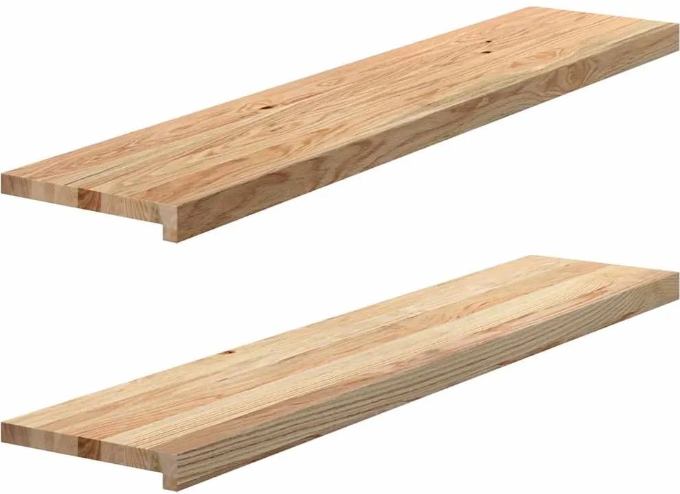 vidaXL Trepte scari 2 buc Stejar masiv netratat 120x30x2 cm
