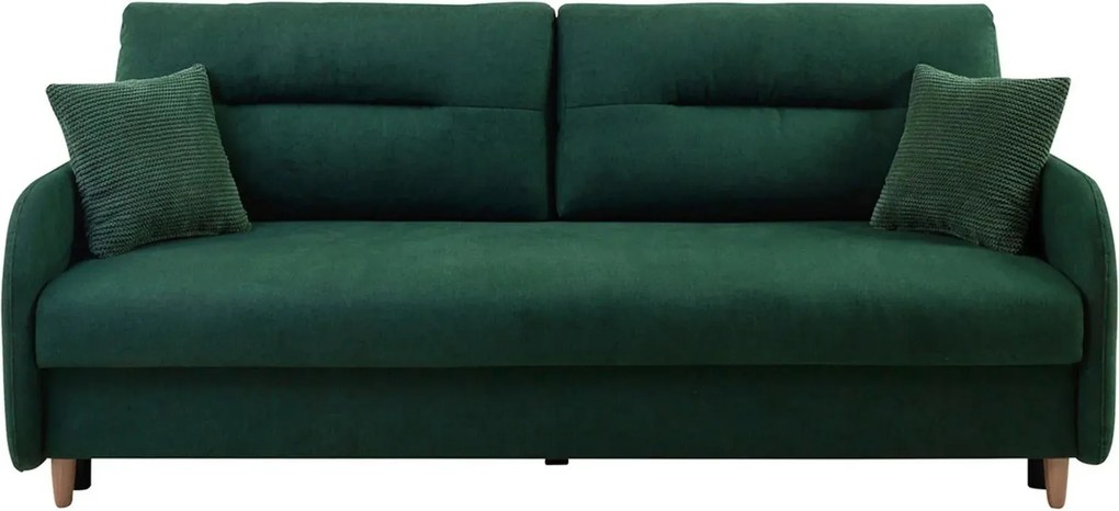 Canapea extensibila VERTO, stofa catifelata verde - Asti 31, 206x93x88