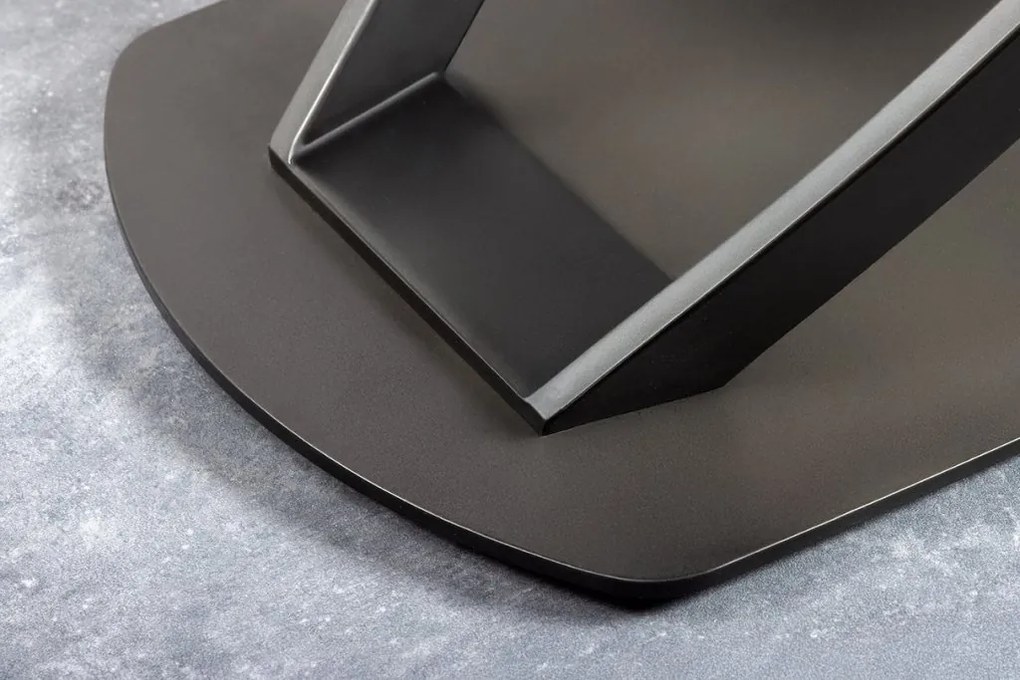 Masa extensibila cu design prin rotire Inception 130-190cm alb marmorat