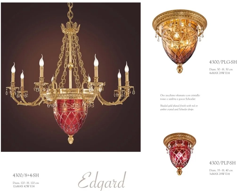 Lustra LUX realizata manual cu cristale Scholer Edgard, 40cm