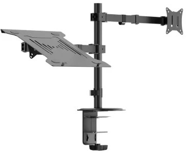 Suport ajustabil pentru monitor și laptop LEVANO negru