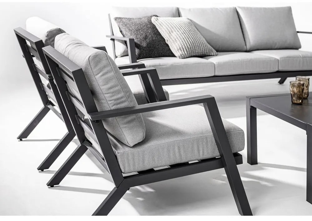 Set mobilier de grădină gri din aluminiu pentru 4 persoane Harley – Bizzotto