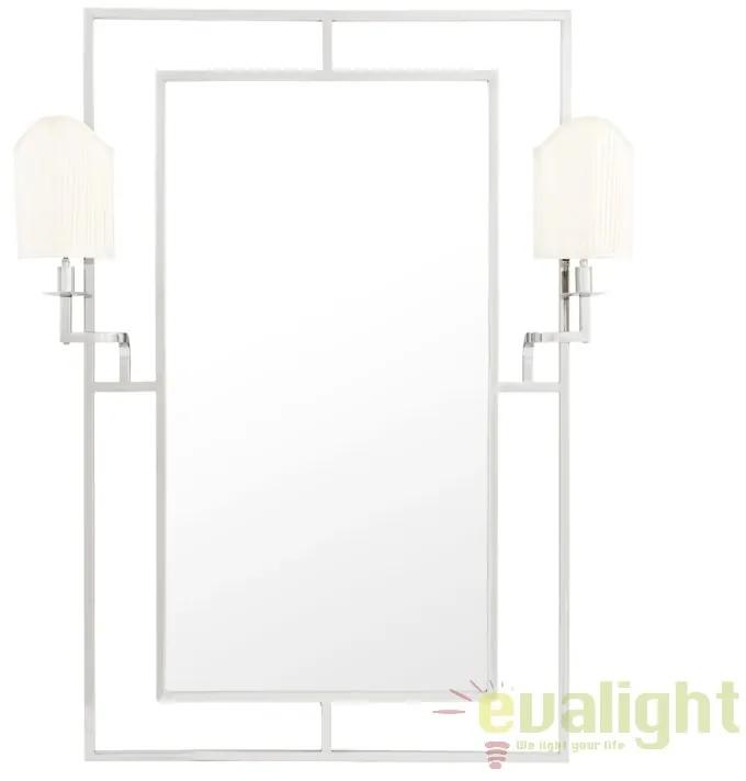 Oglinda cu iluminat decorativa LUX clasic Astaire argintiu/ alb 109312 HZ