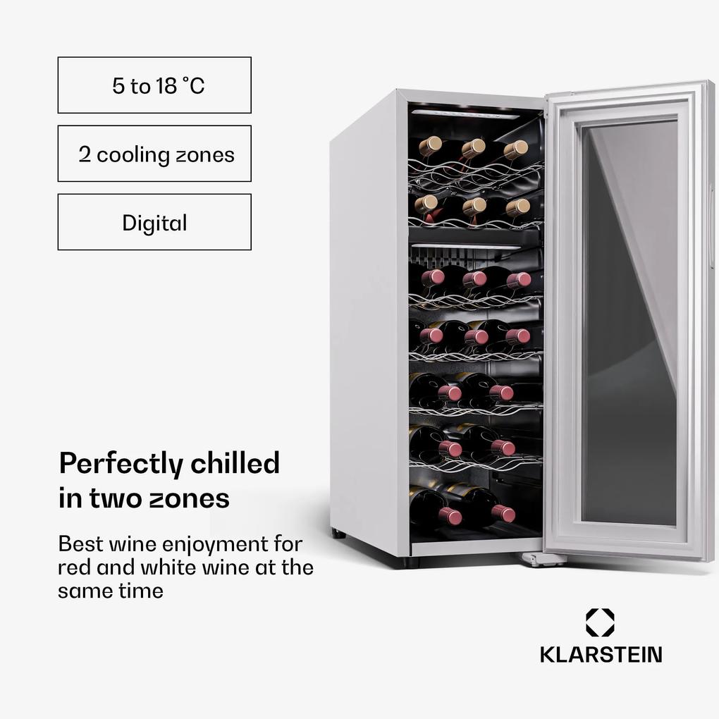 Shiraz 18 Duo, frigider pentru vin, 2 zone, 53 l / 18 sticle, 5-18 / 5-18 °C, control tactil