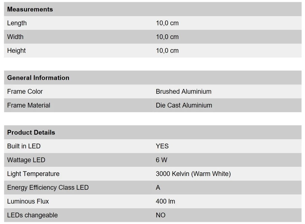 Aplica LED de exterior design modern ambiental IP54 Cube aluminiu