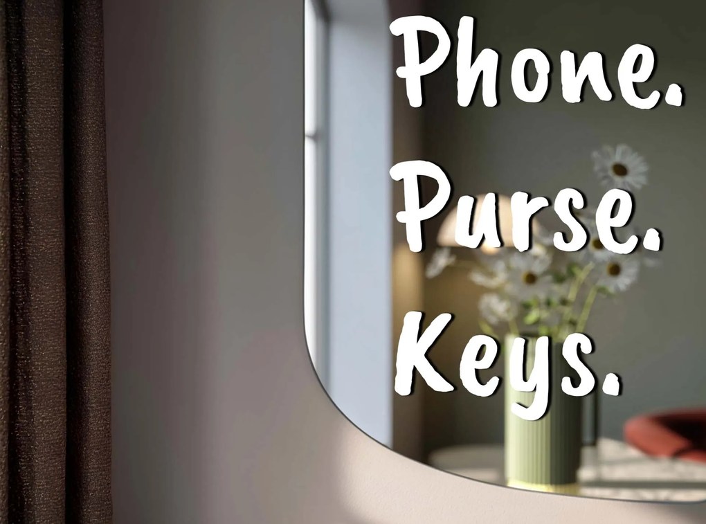 Autocolant pentru oglindă S31 – Phone. Purse. Key.